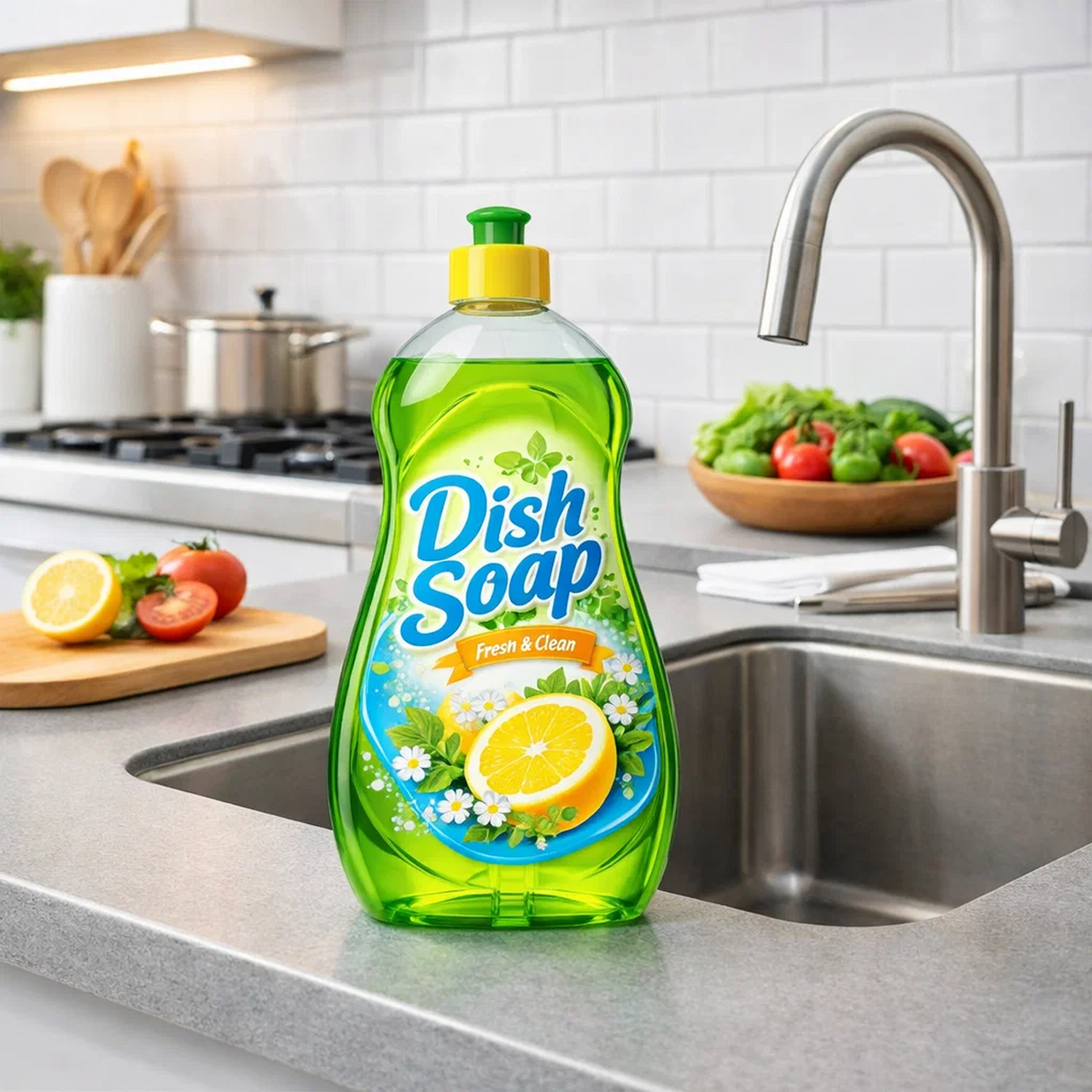 Lemon Dish Soap Liquid, Fresh & Clean Scent, Squeeze Bottle