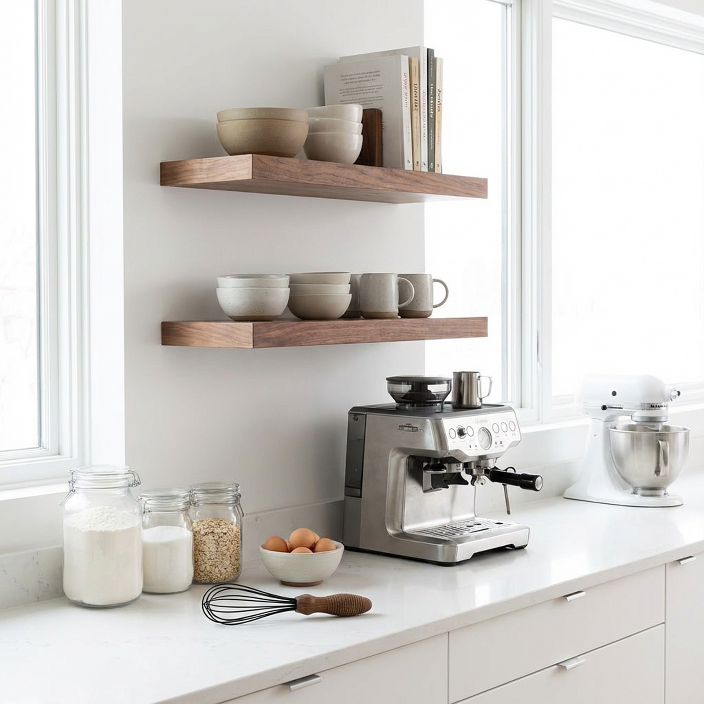 Walnut Handle Mini Whisk with Black-Coated Wire