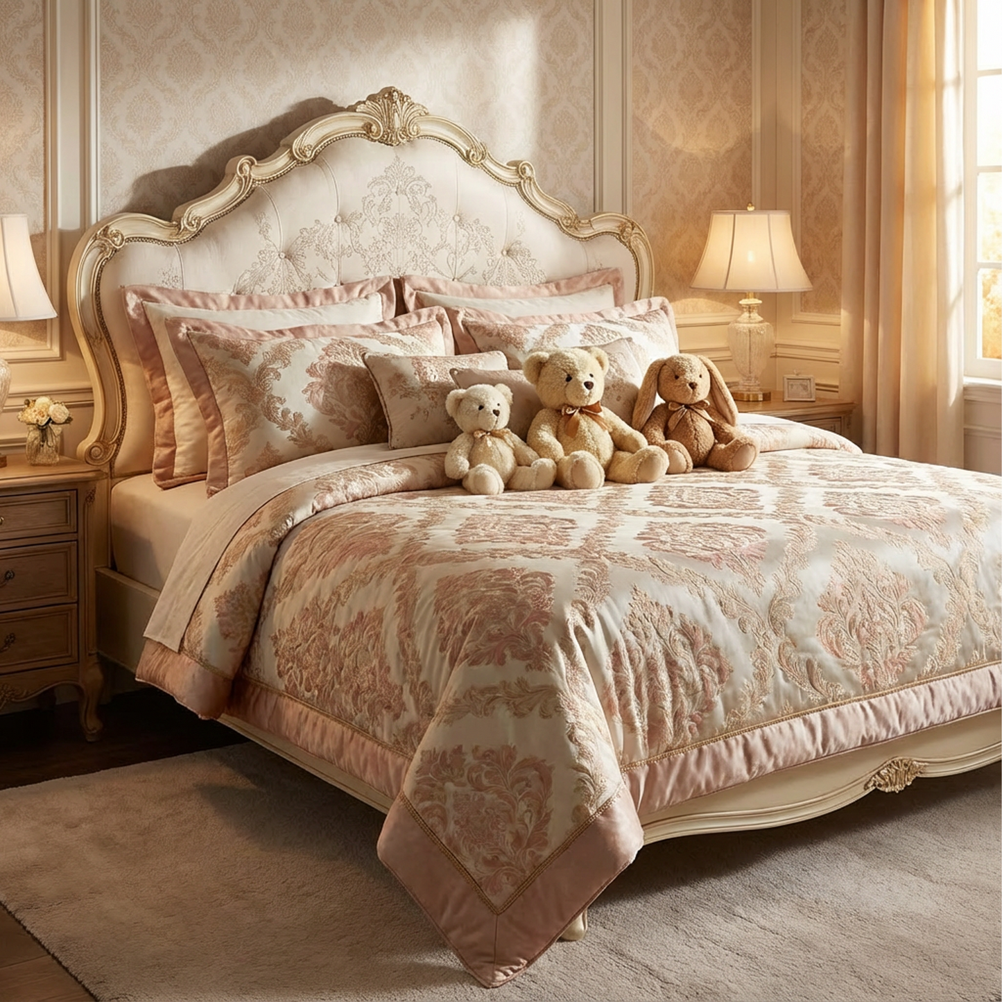 Versailles Ivory Upholstered Bed