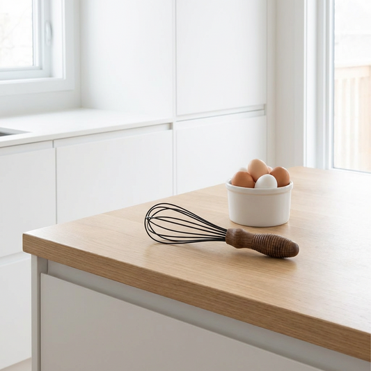 Walnut Handle Mini Whisk with Black-Coated Wire